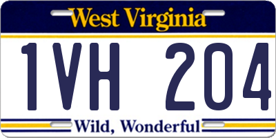WV license plate 1VH204