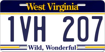 WV license plate 1VH207