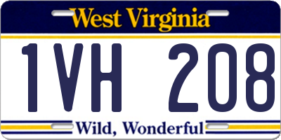 WV license plate 1VH208