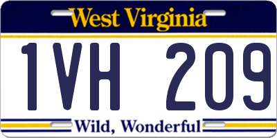 WV license plate 1VH209