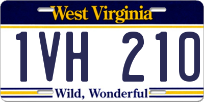 WV license plate 1VH210