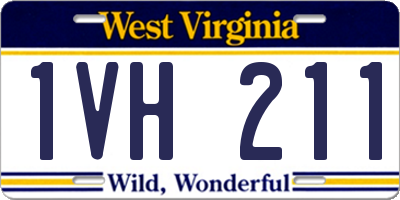 WV license plate 1VH211
