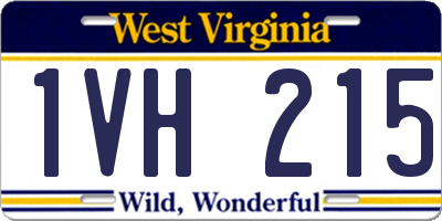 WV license plate 1VH215