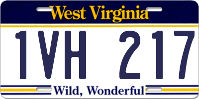 WV license plate 1VH217