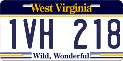 WV license plate 1VH218
