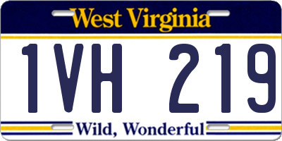 WV license plate 1VH219