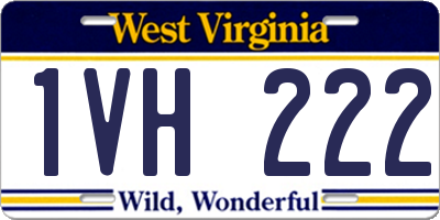 WV license plate 1VH222