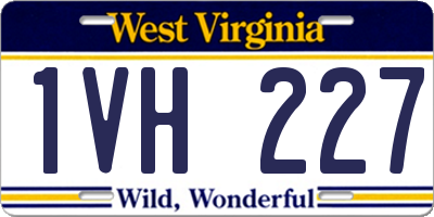 WV license plate 1VH227