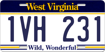 WV license plate 1VH231