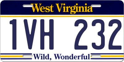 WV license plate 1VH232