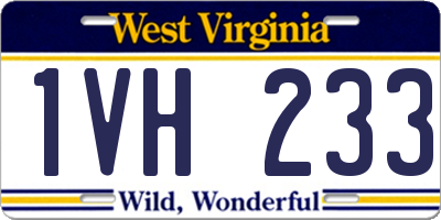 WV license plate 1VH233