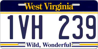 WV license plate 1VH239