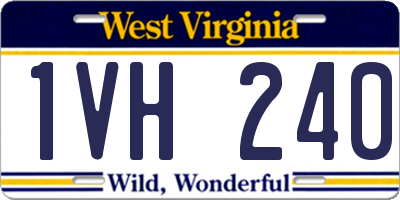 WV license plate 1VH240
