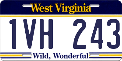 WV license plate 1VH243