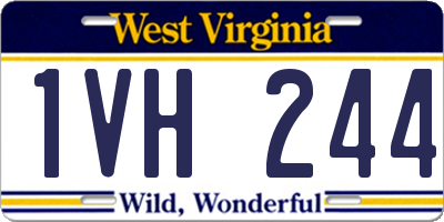 WV license plate 1VH244