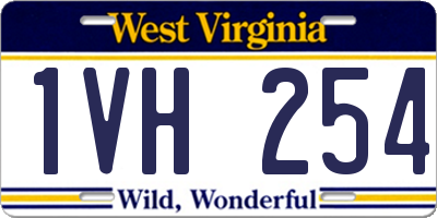 WV license plate 1VH254