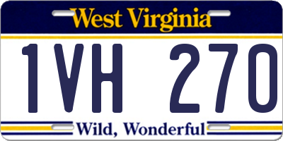 WV license plate 1VH270