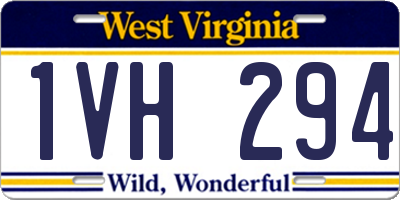 WV license plate 1VH294