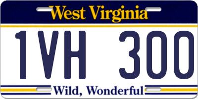 WV license plate 1VH300