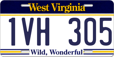 WV license plate 1VH305