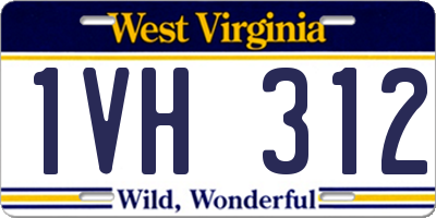 WV license plate 1VH312