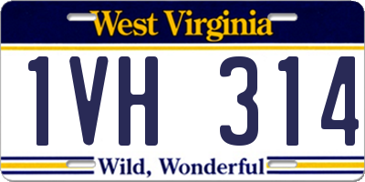 WV license plate 1VH314