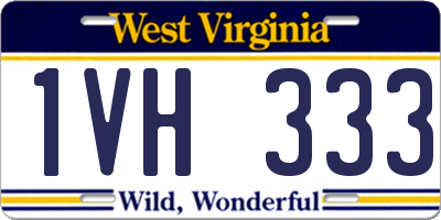 WV license plate 1VH333
