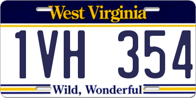 WV license plate 1VH354