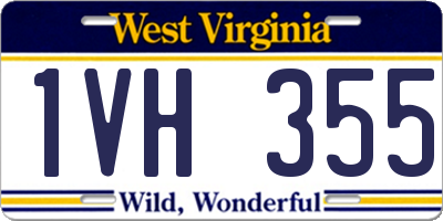 WV license plate 1VH355