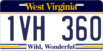 WV license plate 1VH360