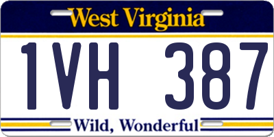 WV license plate 1VH387