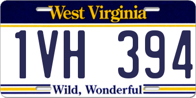 WV license plate 1VH394