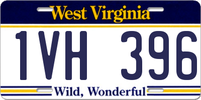 WV license plate 1VH396
