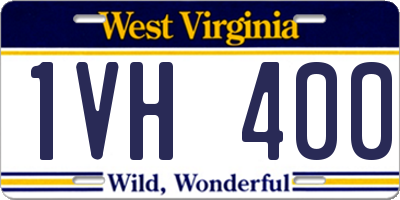 WV license plate 1VH400