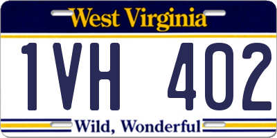 WV license plate 1VH402