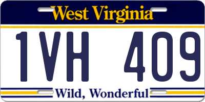 WV license plate 1VH409