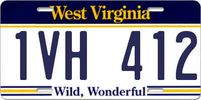 WV license plate 1VH412