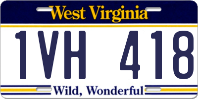 WV license plate 1VH418