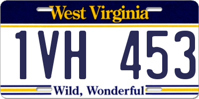 WV license plate 1VH453
