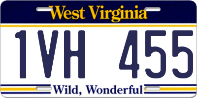 WV license plate 1VH455