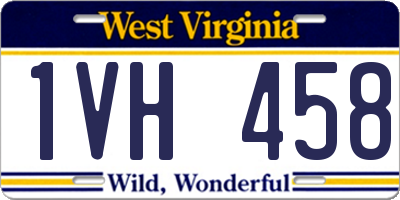 WV license plate 1VH458