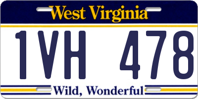 WV license plate 1VH478