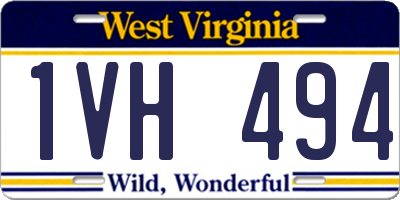 WV license plate 1VH494