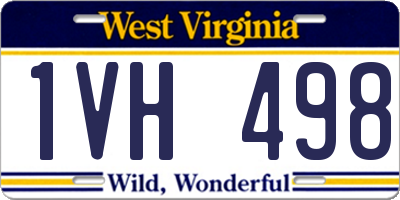 WV license plate 1VH498