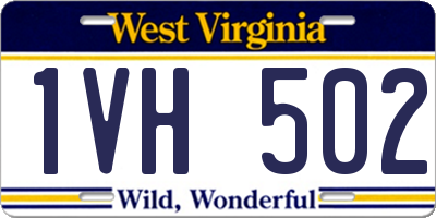 WV license plate 1VH502