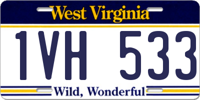 WV license plate 1VH533