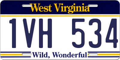 WV license plate 1VH534