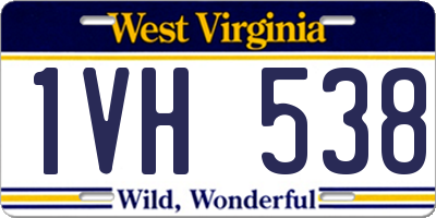 WV license plate 1VH538