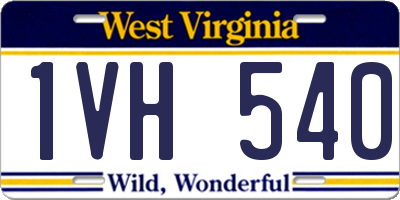 WV license plate 1VH540