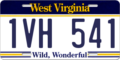 WV license plate 1VH541